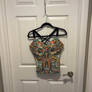 Title Nine Colorful Patterned Swim Tankini